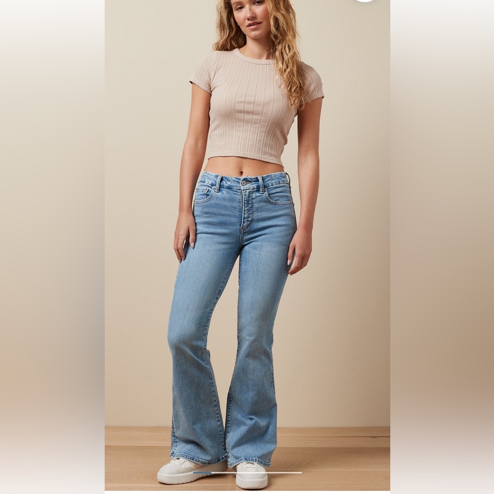 American Eagle Luxe Super High Waisted Flare Jean 16 REGULAR NWOT